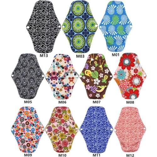 8Pcs/Set Washable Sanitary Pads Reusable Menstrual Pads Bamboo Charcoal Fiber Panty Liner Sanitary Towels Napkins(Random Color)