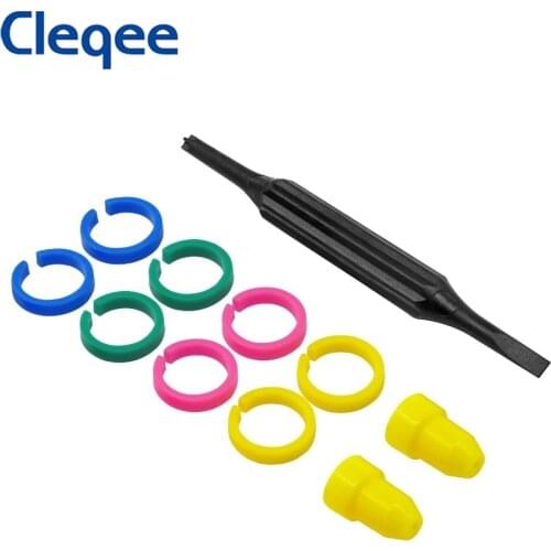 Cleqee Oscilloscope Probe Accessories Capacitance Non-inductance Screwdriver Mark Four Color Ring IC Cap Compatible with Probes