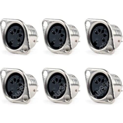 Areyourshop Sale 50 Pcs Din Female Jack Cable Connector Adapter 5 Pin Plug Panel Mount Solder minij