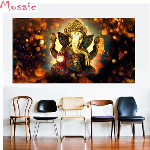 Large 5d DIY Diamond Painting"Shiva India Lord Elephant Religion Buddha"Embroidery Cross Stitch for Living Room home Decor Gift