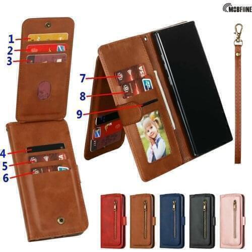 Flip Leather Case For Samsung Galaxy S21 Note20 S20 Ultra 10 8 9 Card Holder Retro Zipper Full Cover S20 FE S8 S9 S10 Shockproof