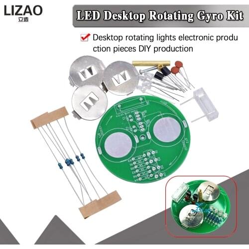 Diy electronic kit LED gyro DIY welding kit Rotating lantern Inline components diy electronic sodering project(no battery)