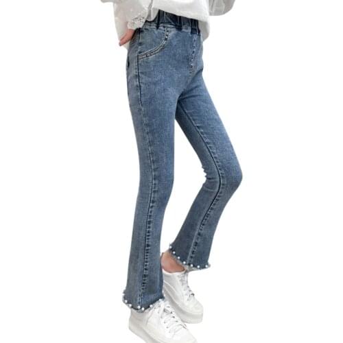 Big Girls Jeans Solid Color Jeans For Girls Spring Autumn Jeans For Kids Casual Style Childrens Clothes 6 8 10 12 14