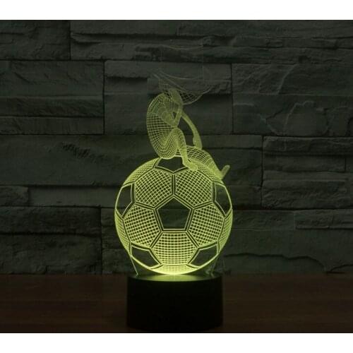 Football 3D illusion Lamp LED Night Light 3D Acrylic Discoloration Colorful Atmosphere Lamp Novelty Lighting