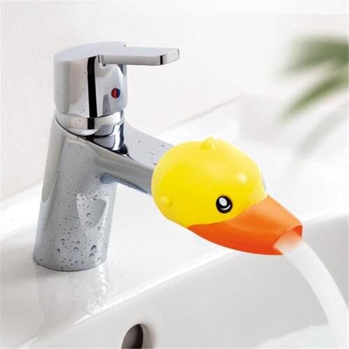 Cartoon Duck Silicone Faucet Extenders Water Tap Extender Dual Used for Adult Baby Kids Washing Hand Bathroom Accessories