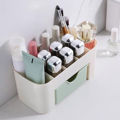 Cosmetic Storage Box Plastic Makeup Organizer Desktop Sundries Home Storage Case Lipsticks Jewelry Container