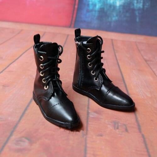 BJD doll shoes suitable for 1/3 1/4 size lace pointed toe leather boots shoes military boots short boots doll accessories