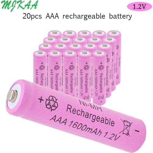 MJKAA 1600mAh NI-MH 1.2V AAA Rechargeable Battery 3A for Camera Toys Remote Controls Radios Torches Clocks Batteries