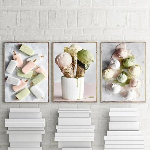 Ice Cream Kitchen Wall Art Dessert Canvas Painting Poster Food Posters And Prints On Wall Pictures For Living Room Home Decor