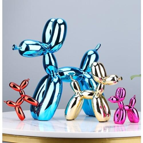 New Modern balloon dogs sculptures household adornment art Resin Craft Sculpture Art for Statue Home Decoration Desktop orname