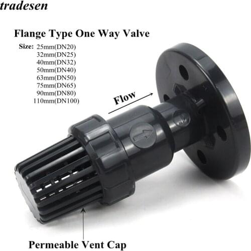 1PC 25-110mm UPVC Flange Bottom ValveHemispherical suction head PVC flanged basket head anti-corrosion check valve One way valve