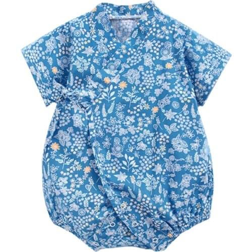 Newborn Clothes Summer Newborn Bodysuit Straps Floral Baby High Quality Cotton Pajamas Baby Girl Jumpsuit