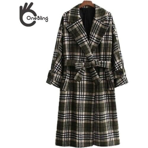 ONEBLING Women's Plaid Coats