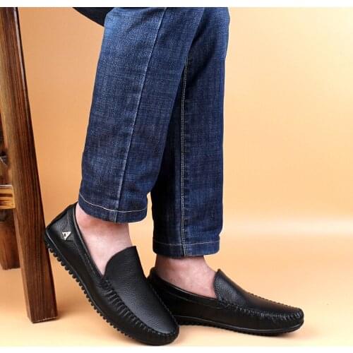 Para zapatillas woman wear ocio shoe zapatos causal flat male sapato casuales 2020 black fashion leather mens loafers mens hot