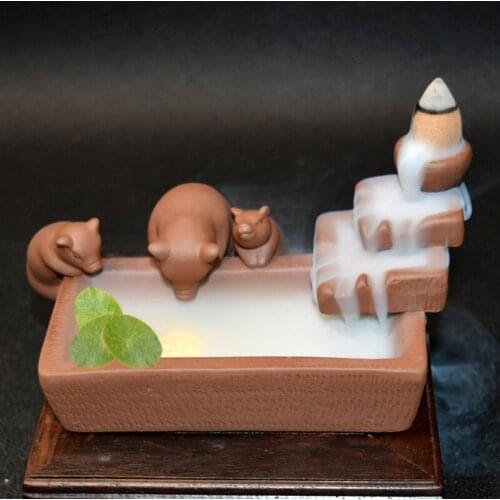 Backflow Incense Burner Holder Pig Incense Burner Tower Creative Home Decoration Incense Cones Zen Decor Incense Base Z267