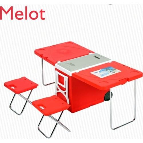 Portable 28L Folding Multi-Functional Incubator Car Outdoor Camping Stall Barbecue Round Picnic Table Freezer Fishing 24 Hours