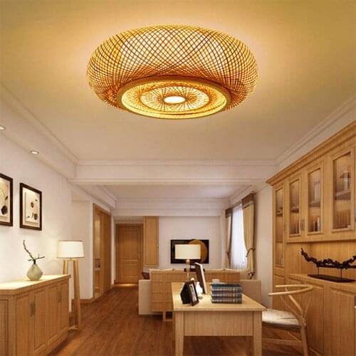 Post modern simple bamboo living room ceiling lamp Chinese style chandelier bedroom cover ceiling lamp kitchen home decoration