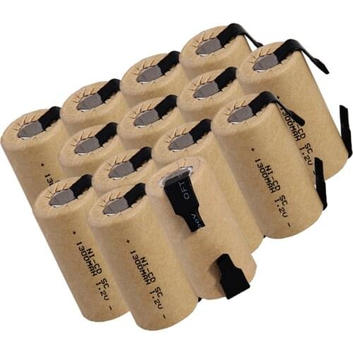 True capacity! 14 pcs SC battery sub c battery rechargeable battery replacement yellow color 1.2 v 1300 mah