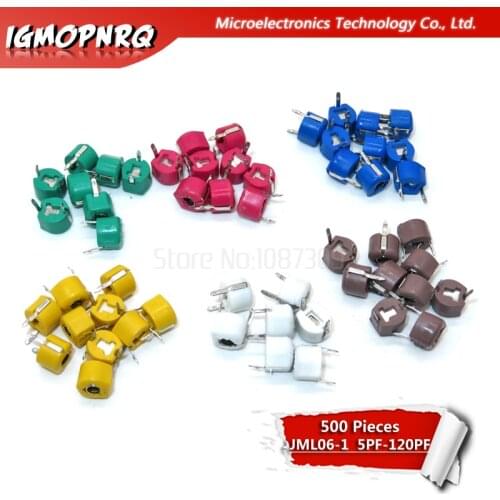500pcs JML06-1 6mm 5PF 10PF 20PF 30PF 40PF 50PF 60PF 70PF 120PF trimmer Adjustable capacitor 5P 10P 20P 30P 40P 50P 60P 70P 120P