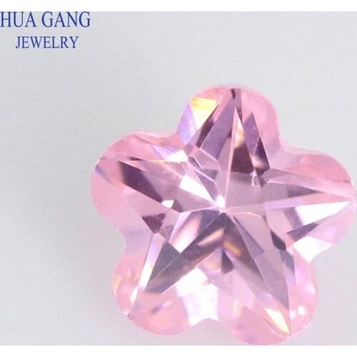Pink Pentacle Plum Shape Brilliant Cut CZ Stone Synthetic Gems Cubic Zirconia For Jewelry Size 3x3~10x10mm Free Shipping