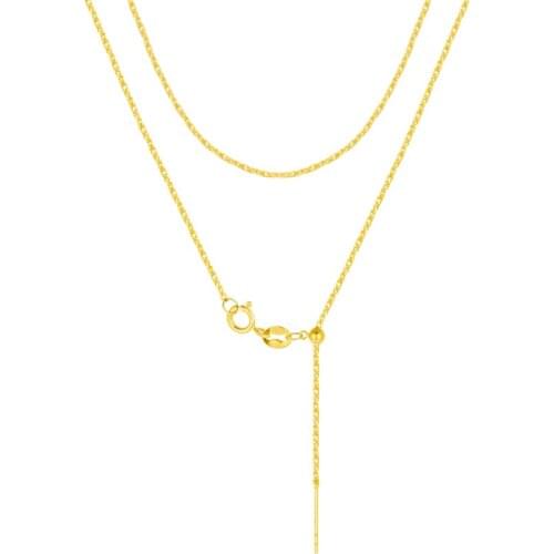 Sinya 18K Gold Universal Chopin Needle Adjustable Chain DIY Jewelry Making Necklace Suit for Pendant Charm Best Gift