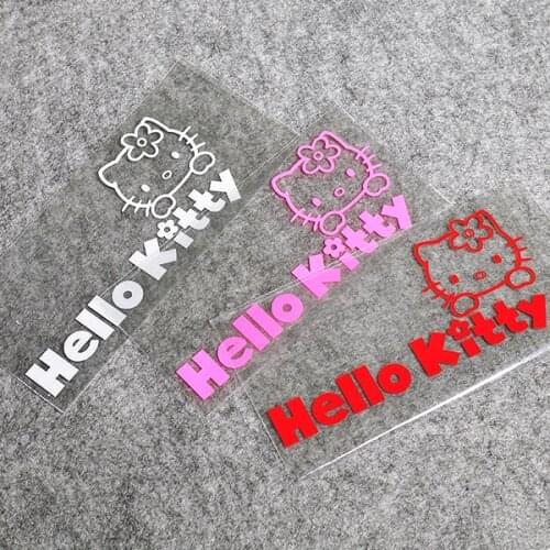 Car Styling Decals Girls Tape DIY Hello Cat Motorcycle Helmet Auto Body Fuel Tank Sticker Applique