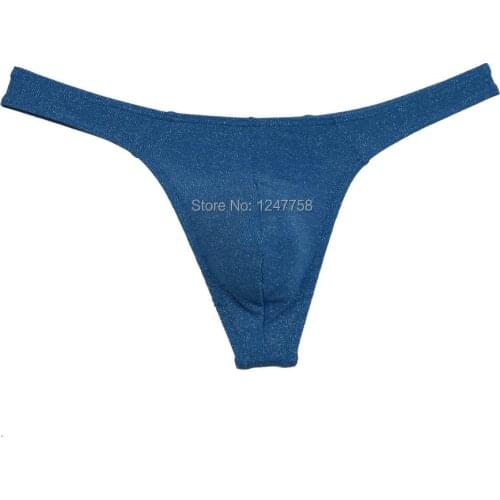 Mens Shiny G-Strings Male Underwear Guys Bulge Pouch Brazilian Bikini Tongs