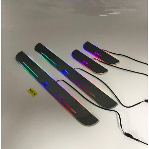 Express delivery led door sill plate strip welcome light threshold guard protectors for ford focus st mk4