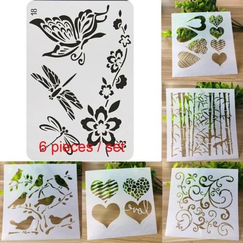 Stencil Butterfly Painting Templates Decor DIY Graphics Painting Scrapbooking Stamp Ornament Album Embossed Template Reusable