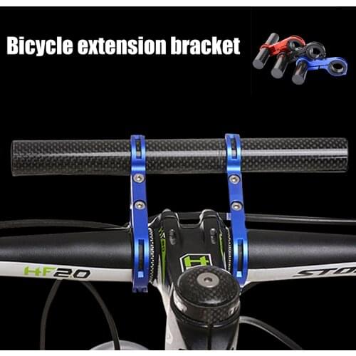 Alloy Carbon Fiber Bike Handlebar Extender Mount Mountain MTB Bike Cycling Headlight Bracket Lamp Flashlight Holder Accessories