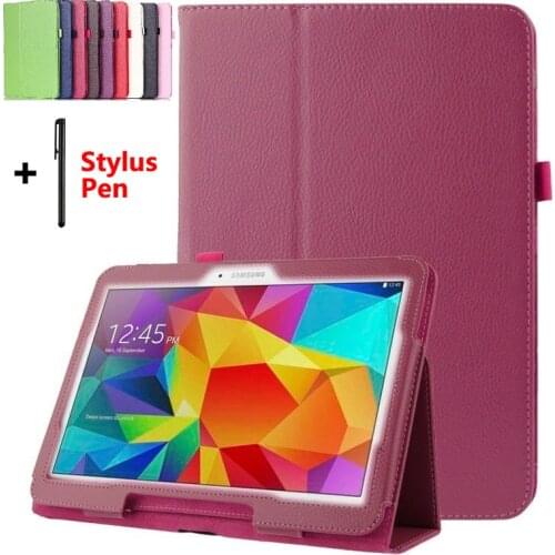 Smart Case For Samsung galaxy Tab 4 10.1 SM-T530 T533 SM-T531 SM-T535 Tablet Cover Ultra Thin Stand Protector For T530 With gift