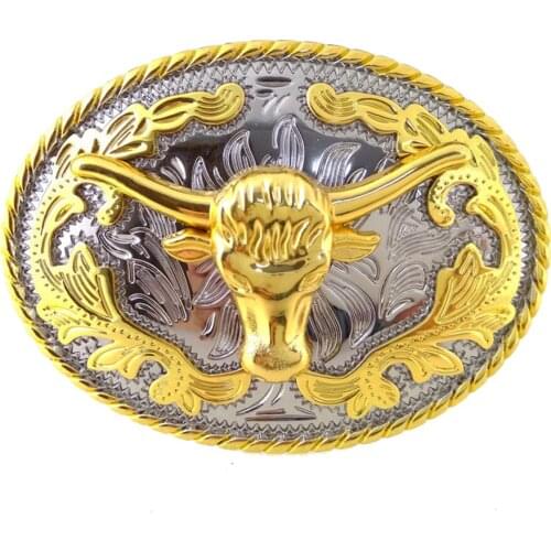 Vintage Arabesque Belt Buckle Cattle Head Western Cowboy Indian Horse Business