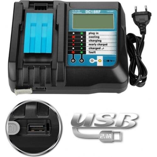 Battery Charger3A Fast Charging Current For Makita 14.4V 18V 7.2V Tool Batterys 180W DC18RCT DC18RA 1290 BL1850 BL1860