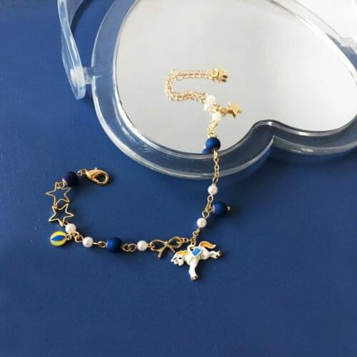 Fantasy Aesthetic Unicorn Cute Star Bow Bracelet Girlfriends Bracelet