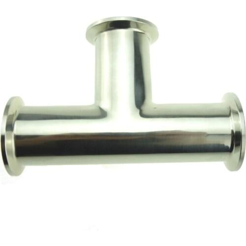 1.5" 1-1/2" OD 38mm Sanitary 3 Way Tee Ferrule OD 50.5MM Fit 1.5" Tri Clamp Stainless Steel SS304