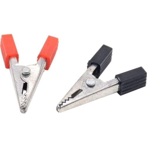 10PCS Insulated Crocodile Clips Plastic Handle Cable Lead Testing Metal Alligator Clips Clamps 35mm Length