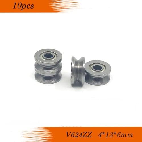 10pcs 624VV V V624ZZ carbon steel Groove Sealed Ball Bearings Vgroove 4X13X 6mm
