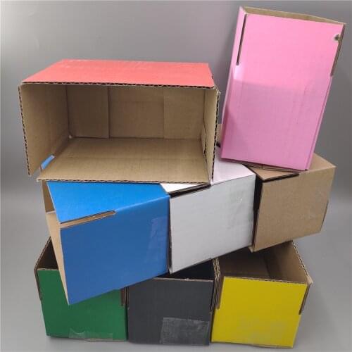 13*8*4.5cm 50pcs small red pink black green yellow colorful paper cardboard carton shipping mailer box for express delivery