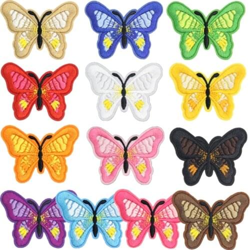 13 Colors Butterfly Embroidery Iron Patches On Clothing Creative Stickers Badges DIY For Denim Jacket Backpack Handbag