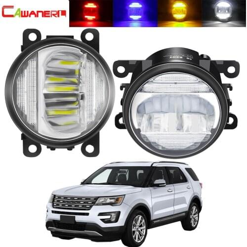 2in1 Fog Light + DRL For Ford Explorer 2011 2012 2013 2014 Car H11 Front Bumper LED Fog Lamp Daytime Running Light 12V