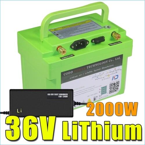 36V 40AH E Bike scooter Lithium Battery 1000W 2000W BMS 42V Battery Pack