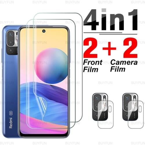 4in1 Camera Film For Redmi Note 10 5G Front Hydrogel Film for xiaomi xiami redmy note10 9 8 7 pro max 10s 9s 9t screen protector