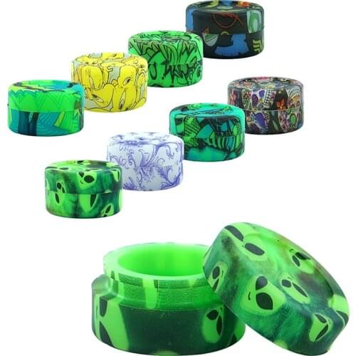 Unique 5pcs 5ml Wax Oil Container Silicone Concentrate Slick Storage Dab Box for Bho Essence Cream Smoking