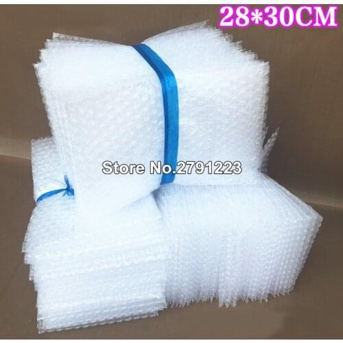 50PCS 28*30cm Plastic Wrap Envelope white Bubble packing Bags PE clear bubble bag Shockproof bag double film bubble bag