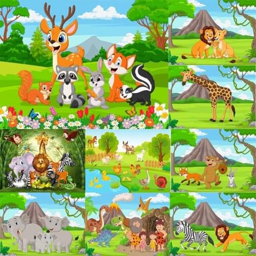 5D Diamond Painting Cartoon Animals Elephant Giraffe Full Drill Diamond Embroidery Cross Stitch Zoo Art Handicraft Kids Gifts