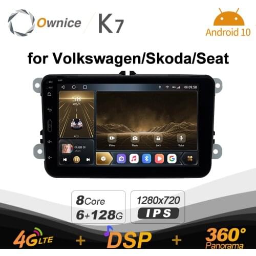 K7 Ownice 6G+128G Android 10.0 Car Radio For VW Skoda PASSAT Golf Tiguan SEAT Multimedia DVD 4G LTE GPS Navi 360 BT 5.0 Carplay