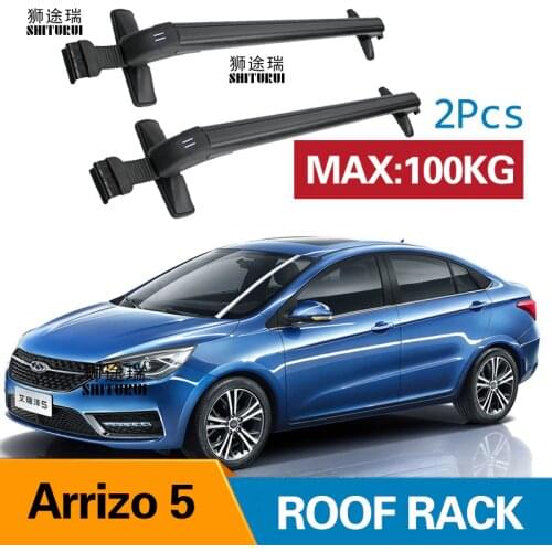 Car Luggage Rack Crossbar Roof Rack FOR CHERY Arrizo 5E 4 DOOR Sedan 2017 2018 2019 LOAD 100KG BAR LED roof rails