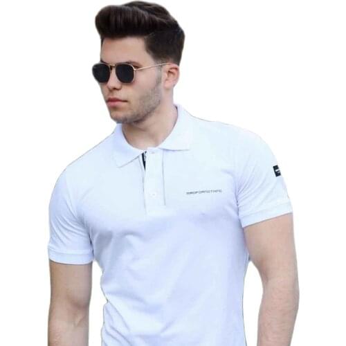 White Polo Collar, Men 'S, Good Quality, Fashion, Detailed T-Shirt, Tight-Fitting Cut, 100 cotton, Do not Sweat, quality design
