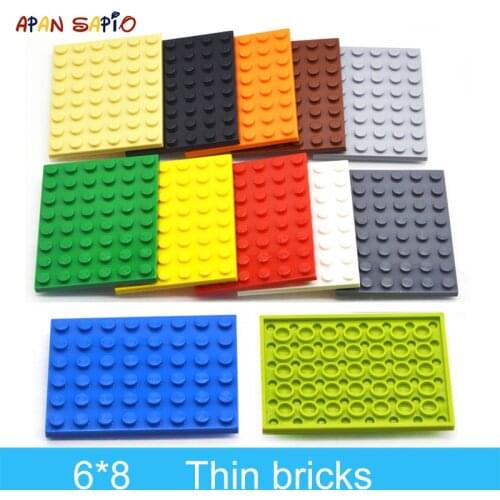 10pcs DIY Building Blocks Thin Figures Bricks 6x8 Dots 12Color Educational Creative Size Compatible With 3036 Toys for Children