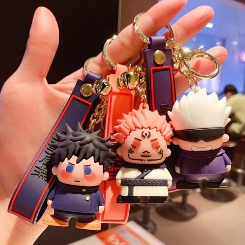 Anime Jujutsu Kaisen Keychain Gojo Itadori Fushiguro Kugisaki Sukuna Bag Pendant Key Chains Fans Cosplay Gift Collection Props